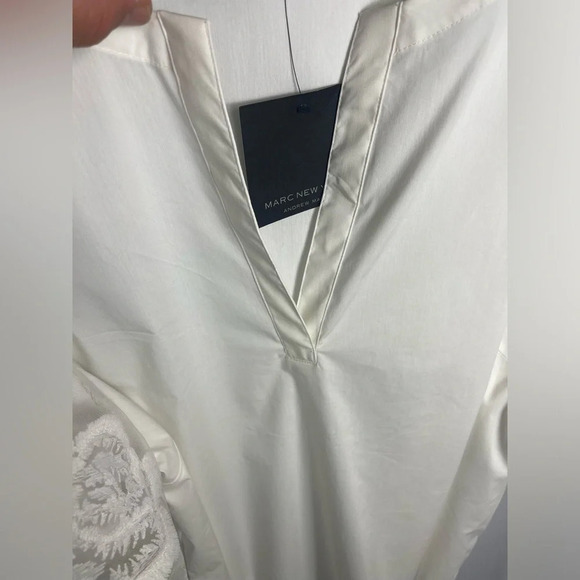 Marc New York Blouse Balloon Sleeve Embroidered Floral Plus Size 3XL NWT V-Neck - Picture 7 of 8